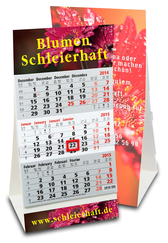 3-maandelijkse bureaukalender DESK