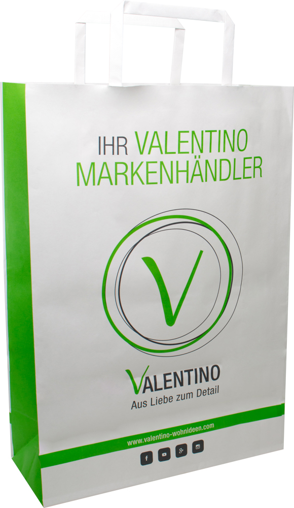 BASIC draagtas met platte papieren handvatten, 25 x 11 x 36 cm