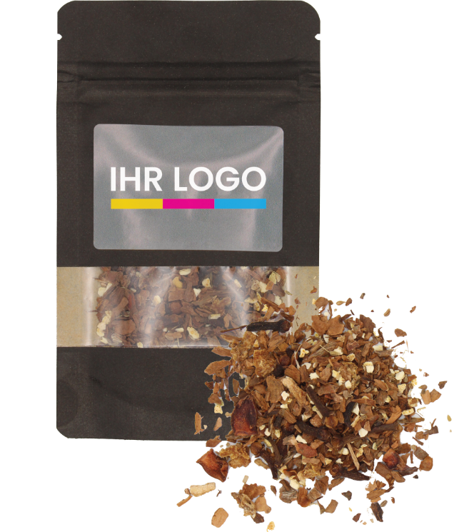 Glühweinkruiden verpakt in doypack zakje klein zwart