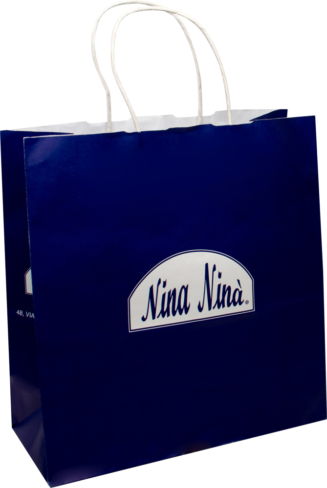 BASIC draagtas met gedraaide papieren hengsels, 25 x 11 x 26 cm