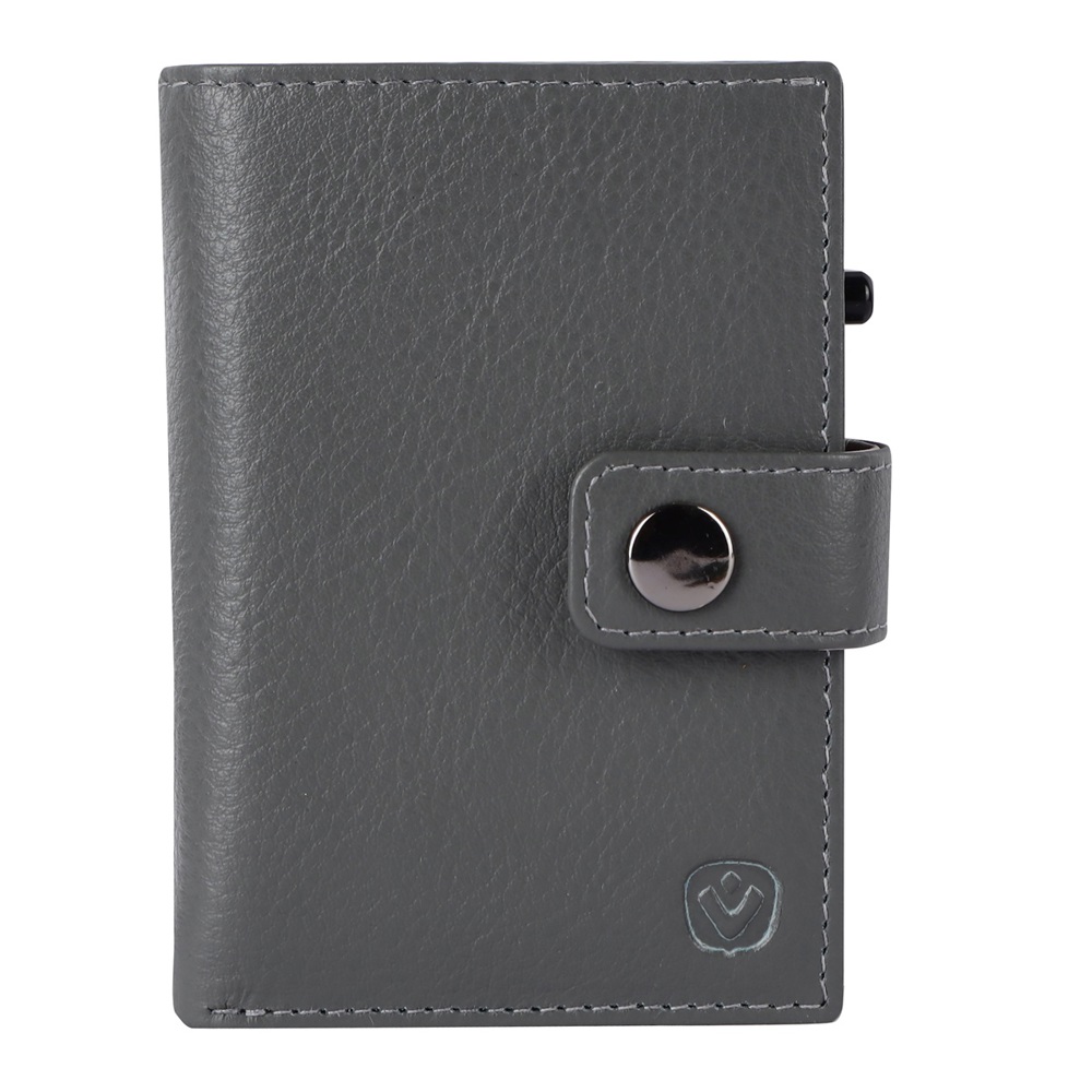 Card Wallet Leather MagSafe Luxe Grey