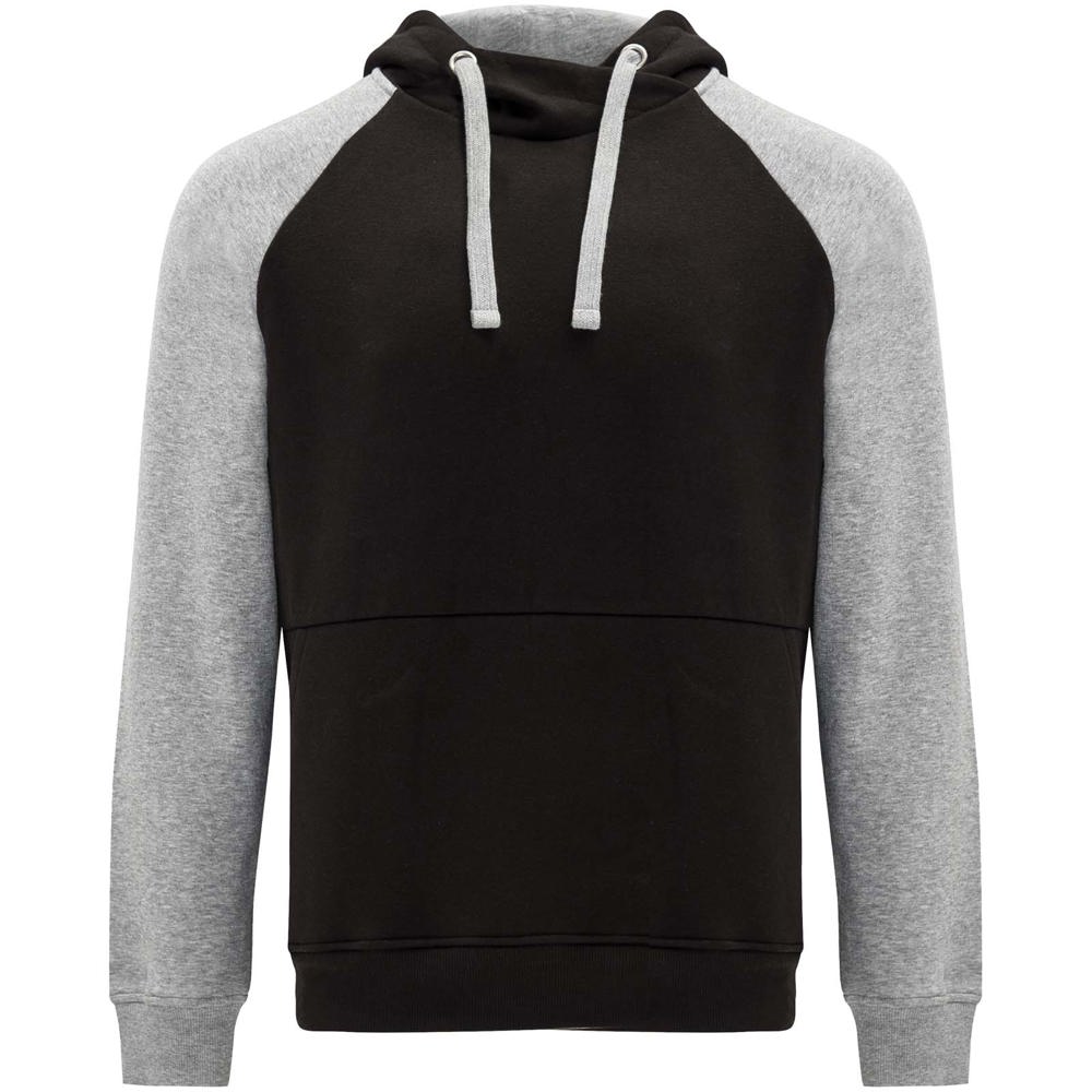 Badet unisex tweekleurige hoodie - Zwart, Gemêleerd grijs
