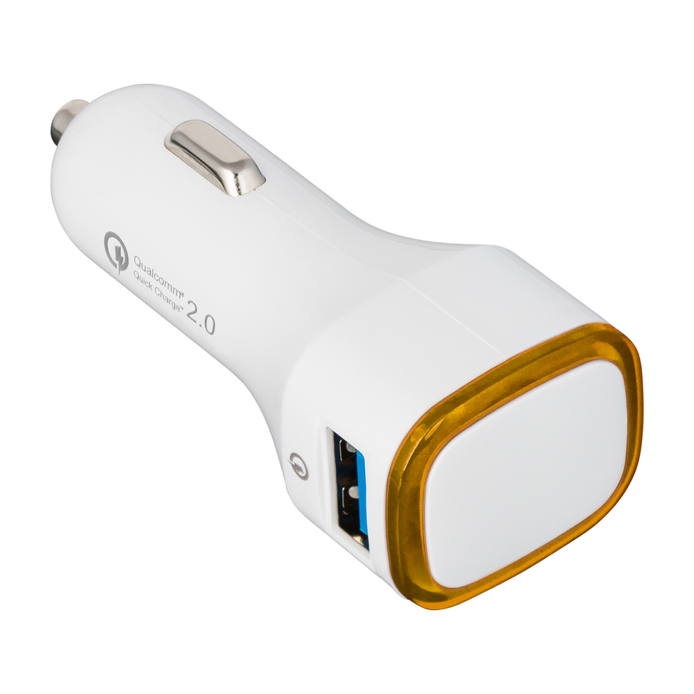 USB car charger Quick Charge 2.0® COLLECTION 500 - oranje, wit / oranje