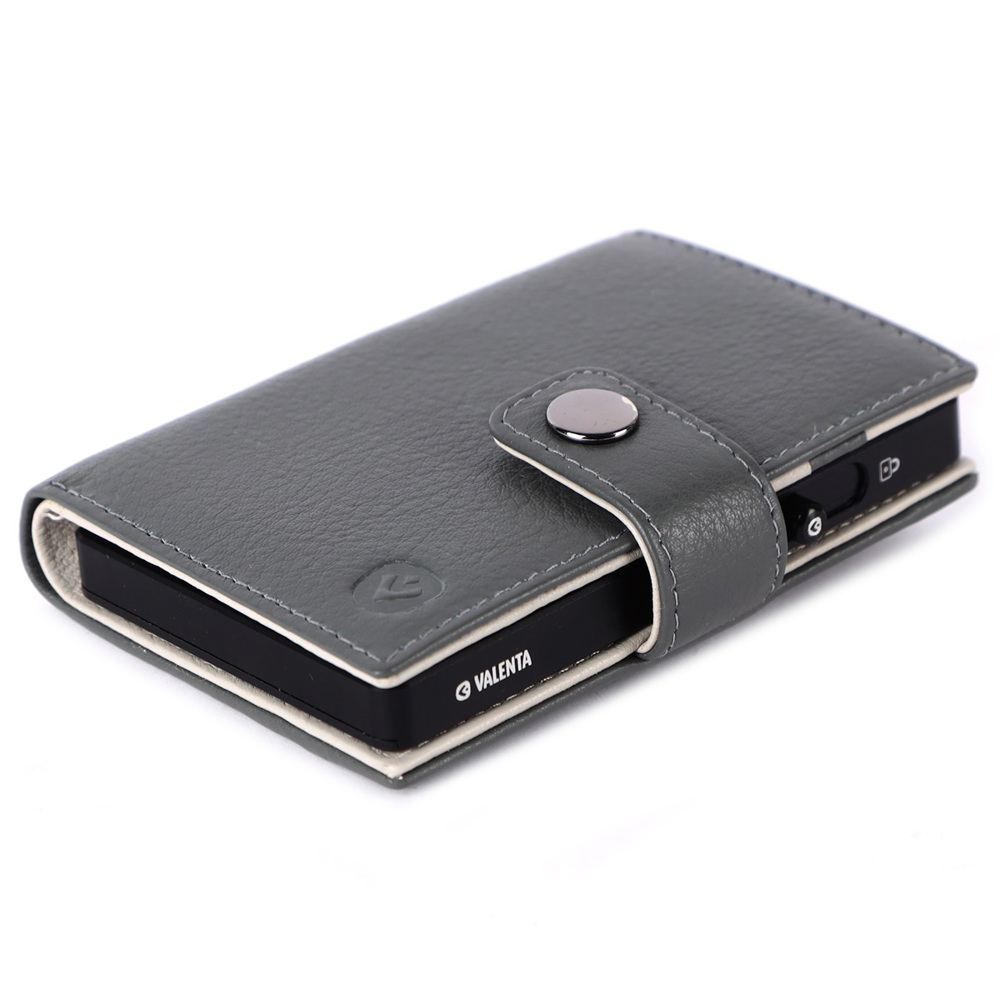 Card Wallet Leather MagSafe Luxe Grey