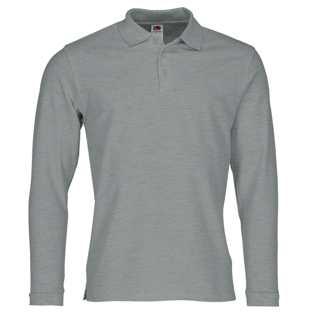 633100 - Premium polo met lange mouwen - Athletic Heather