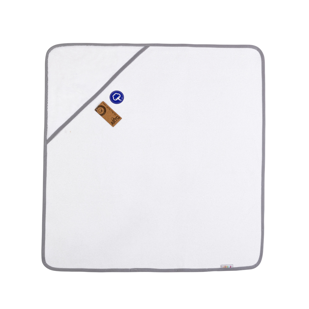 Babiezz® SUBLI Babyhanddoek White\Anthracite Grey