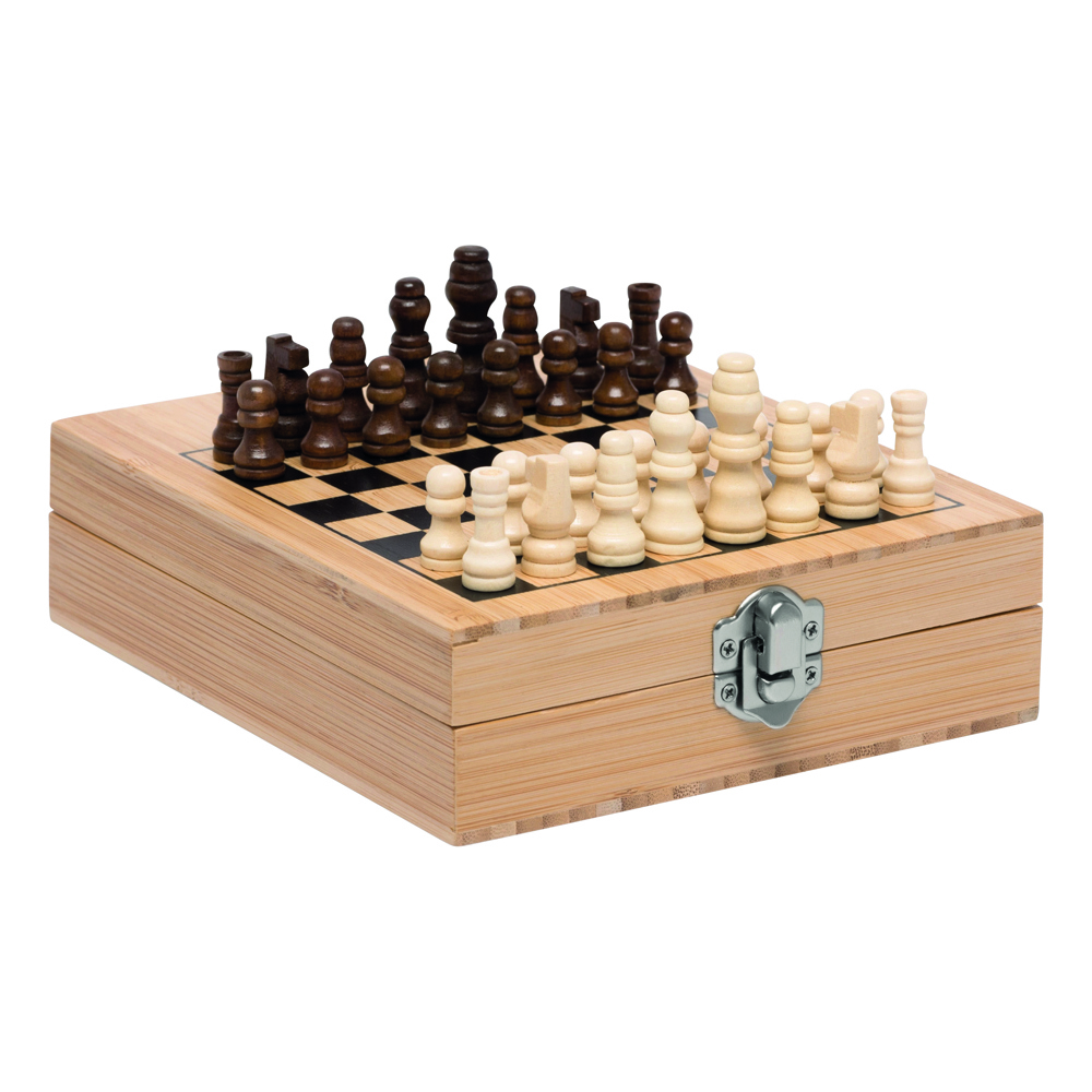 BAMBOO CHESS - Wijnset met schaakspel