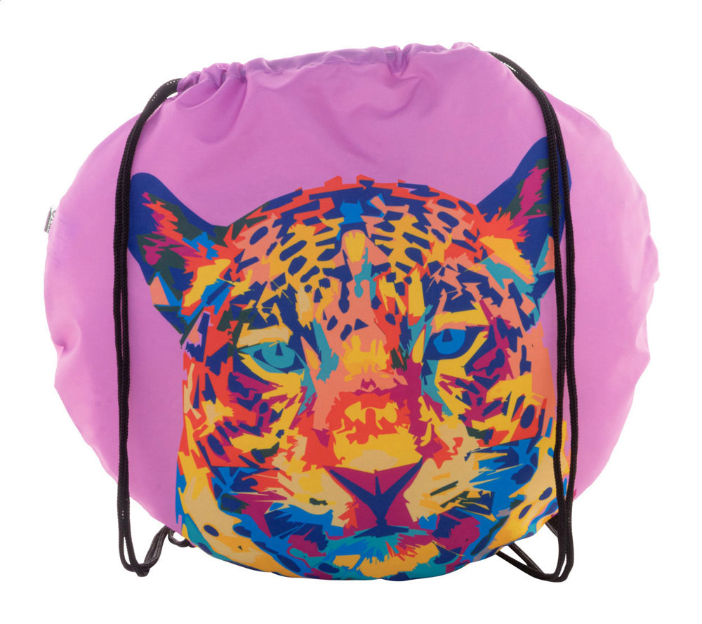 CreaDraw Circle - custom made tas met trekkoord - Zwart/Wit