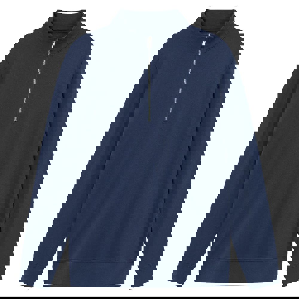 Brickstone unisex half zip sweater, 280 gr/m² - Navy (PMS533C) / Navy