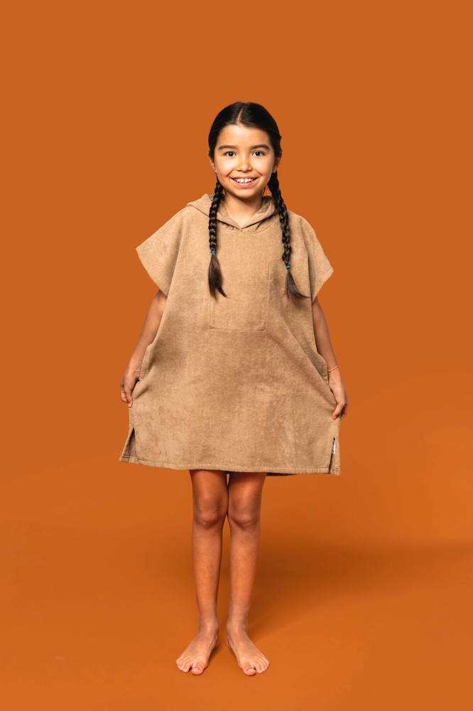 PA582 - Kinderponcho met capuchon van badstof