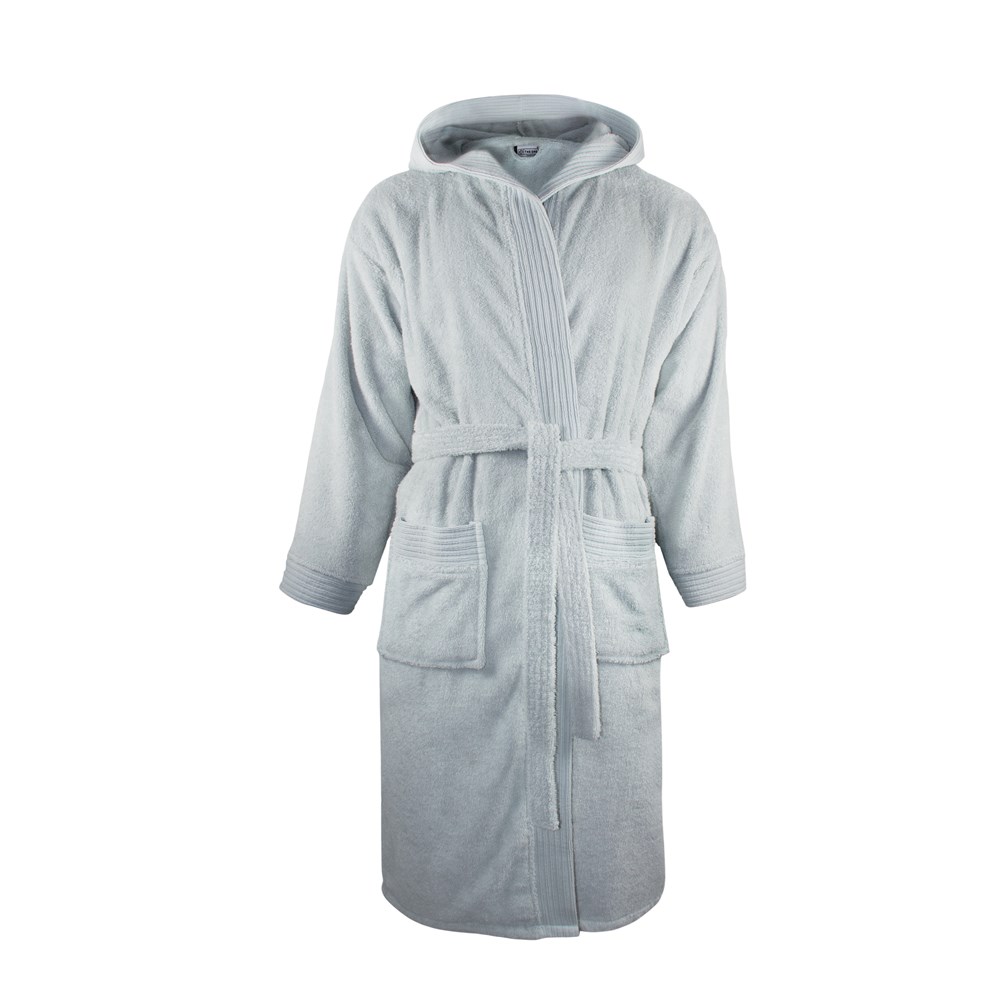 Bathrobe Hooded - zilvergrijs