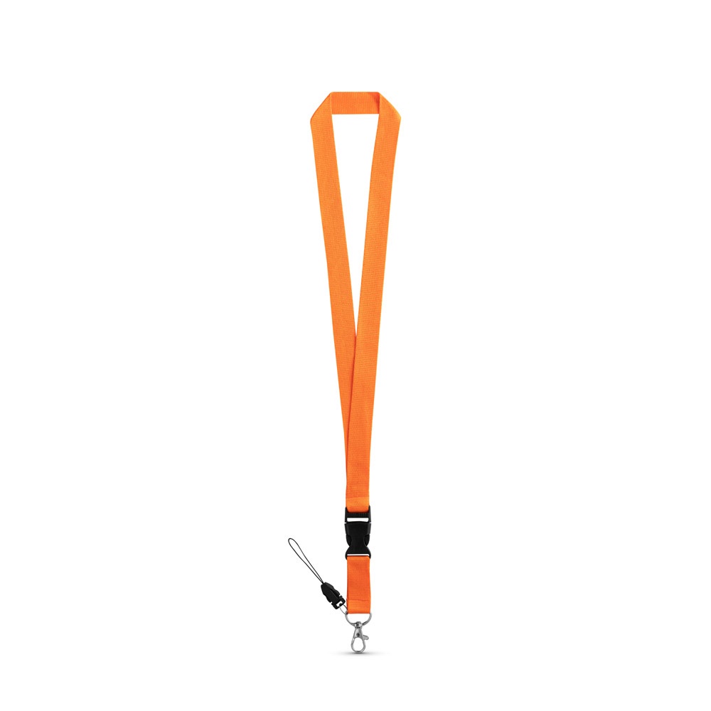 ANQUETIL. Polyester lanyard met metalen karabijnhaak - Oranje