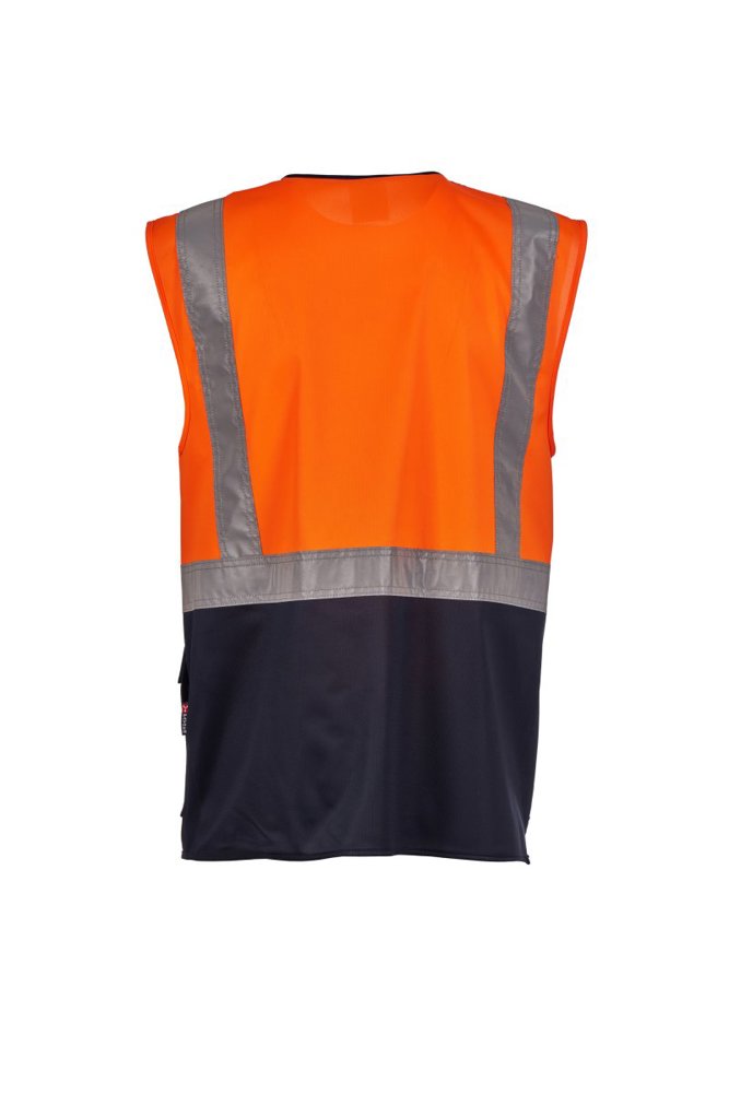 Extrovert fluorescent orange/navy blue L