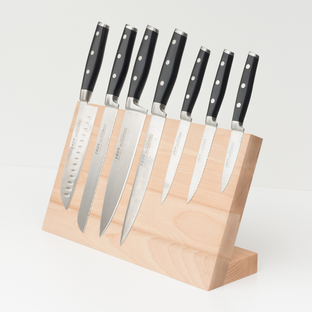 7 Knives block 375x100x210 beech hard wax