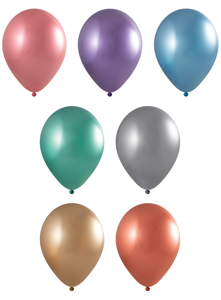 Ballonnen bedrukt 90/100 cm - Ø 35 cm - 12 inch - Assorti Chroom