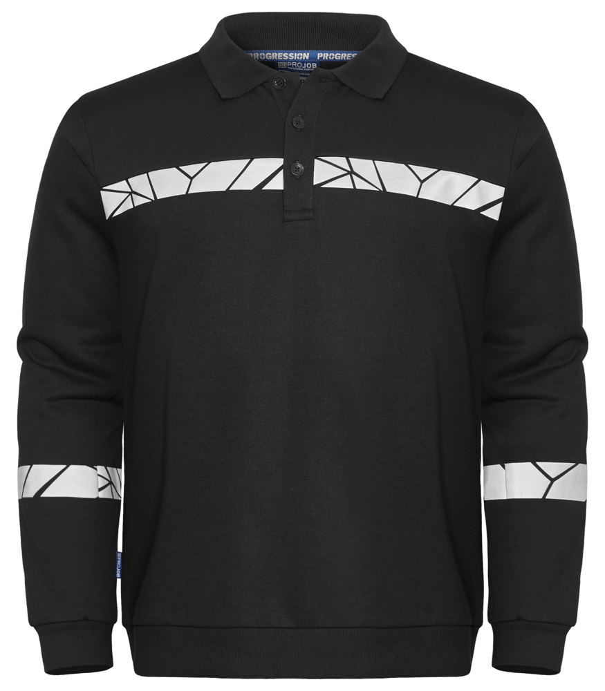 7100 POLOSWEATER - Zwart/Zwart