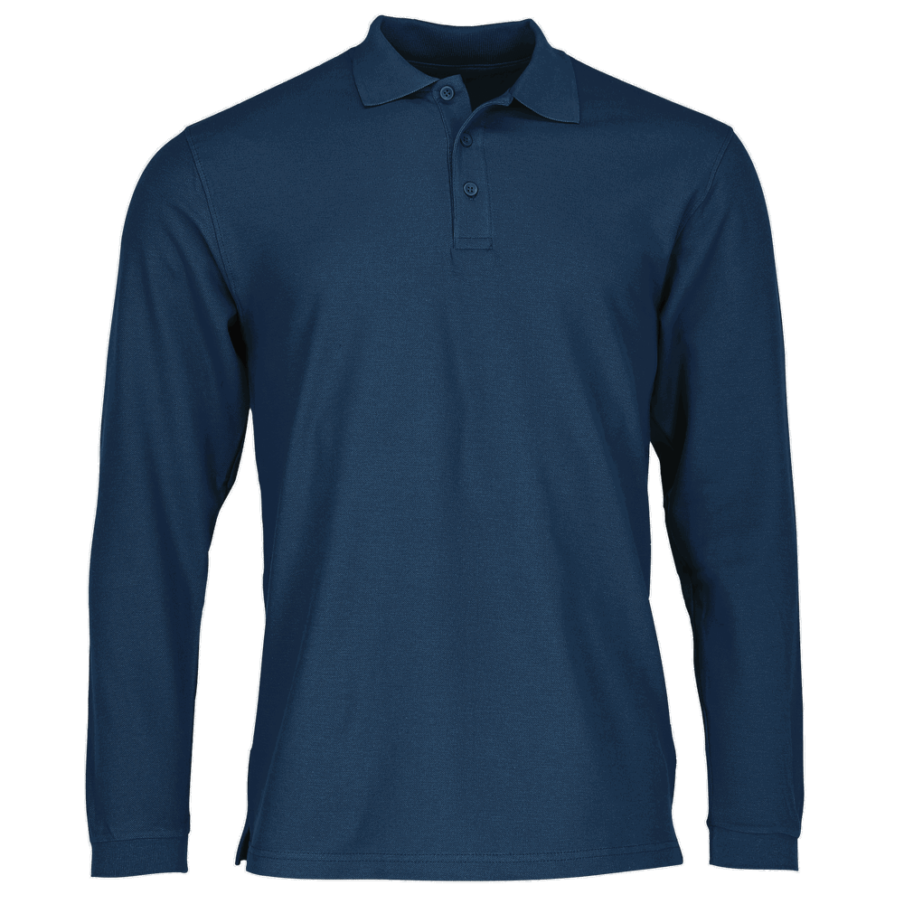 633100 - Premium polo met lange mouwen - Marineblauw