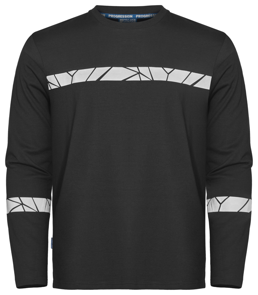 7002 T-SHIRT LANGE MOUWEN - Zwart/Zwart