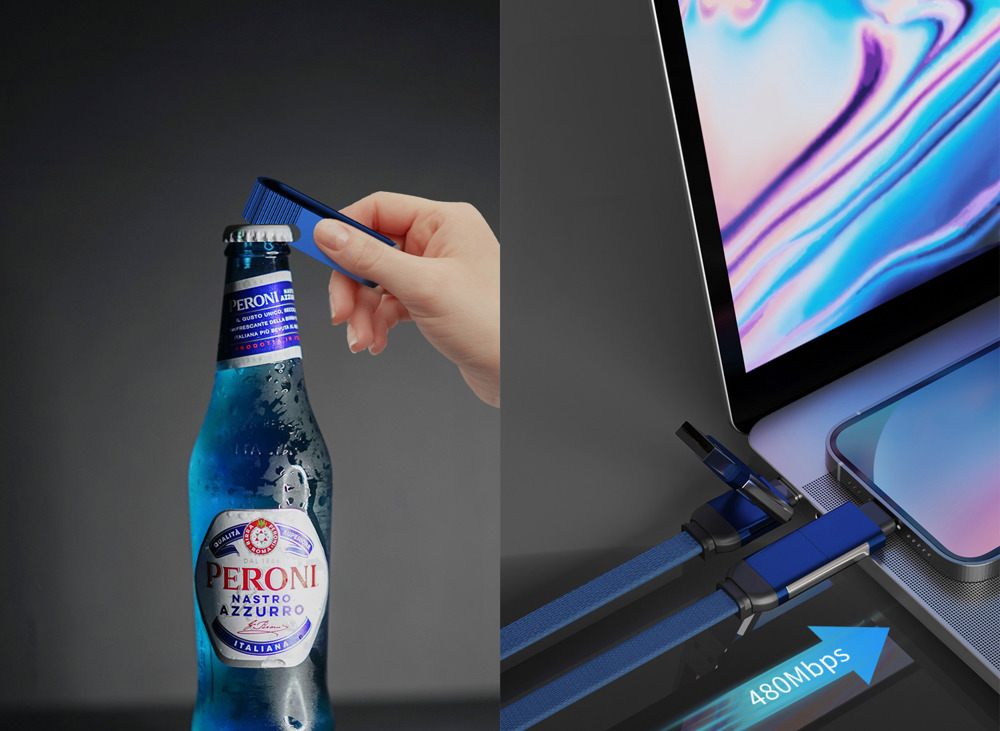 4 in 1 sleutelhanger oplaadkabel