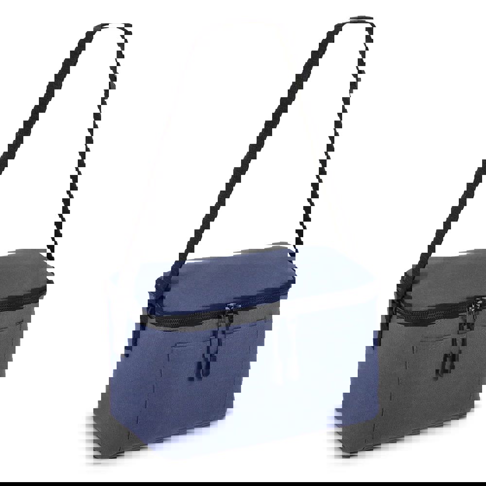 600D gerecycled PET koeltas voor 6 blikjes 25 x 14.5 x 15.5 cm 5 L - Donkerblauw