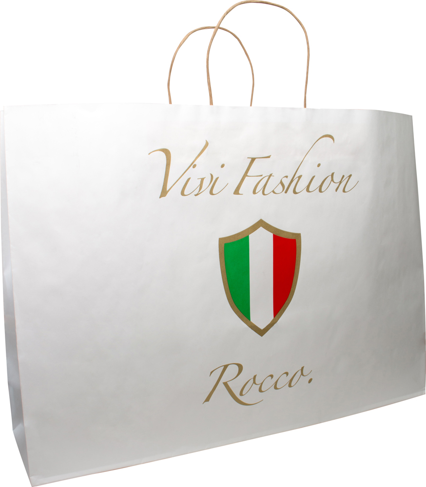 BASIC draagtas met gedraaide papieren koorden, 55 x 15 x 39 cm