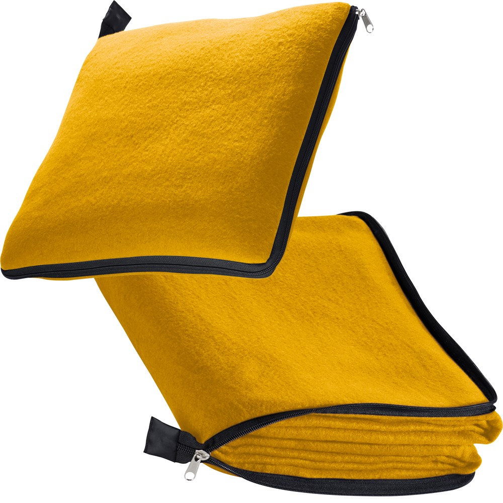 2 in1 fleece deken/ kussen "Radcliff" - Geel