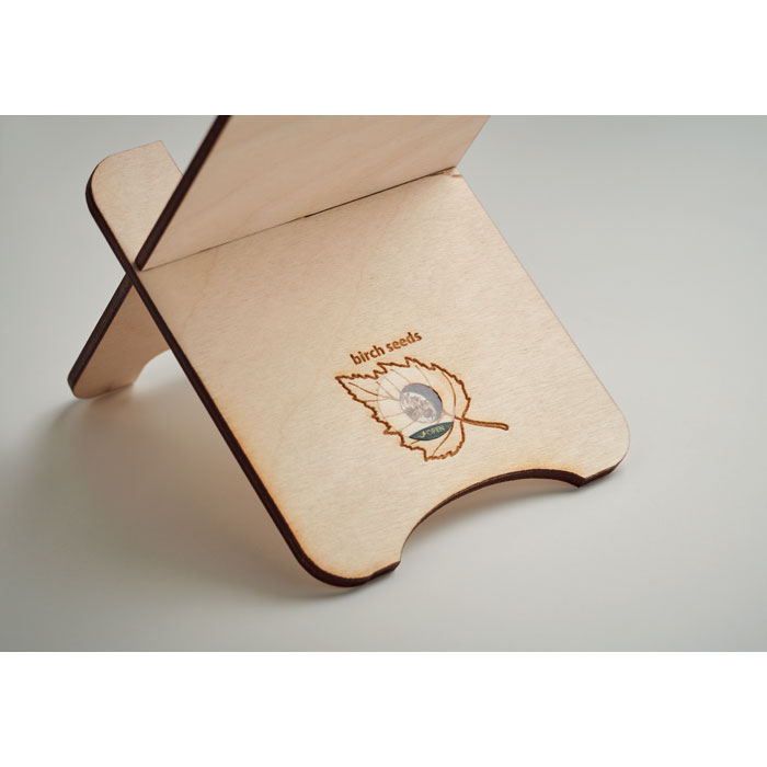 GROUW STAND - Berkenhouten telefoonhouder