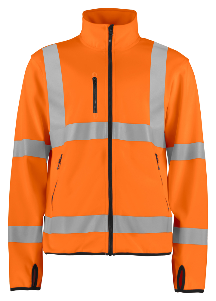 6105 SIGNALISATIE LICHTE SOFTSHELL EN ISO 20471 KLASSE 3 - Oranje/Zwart