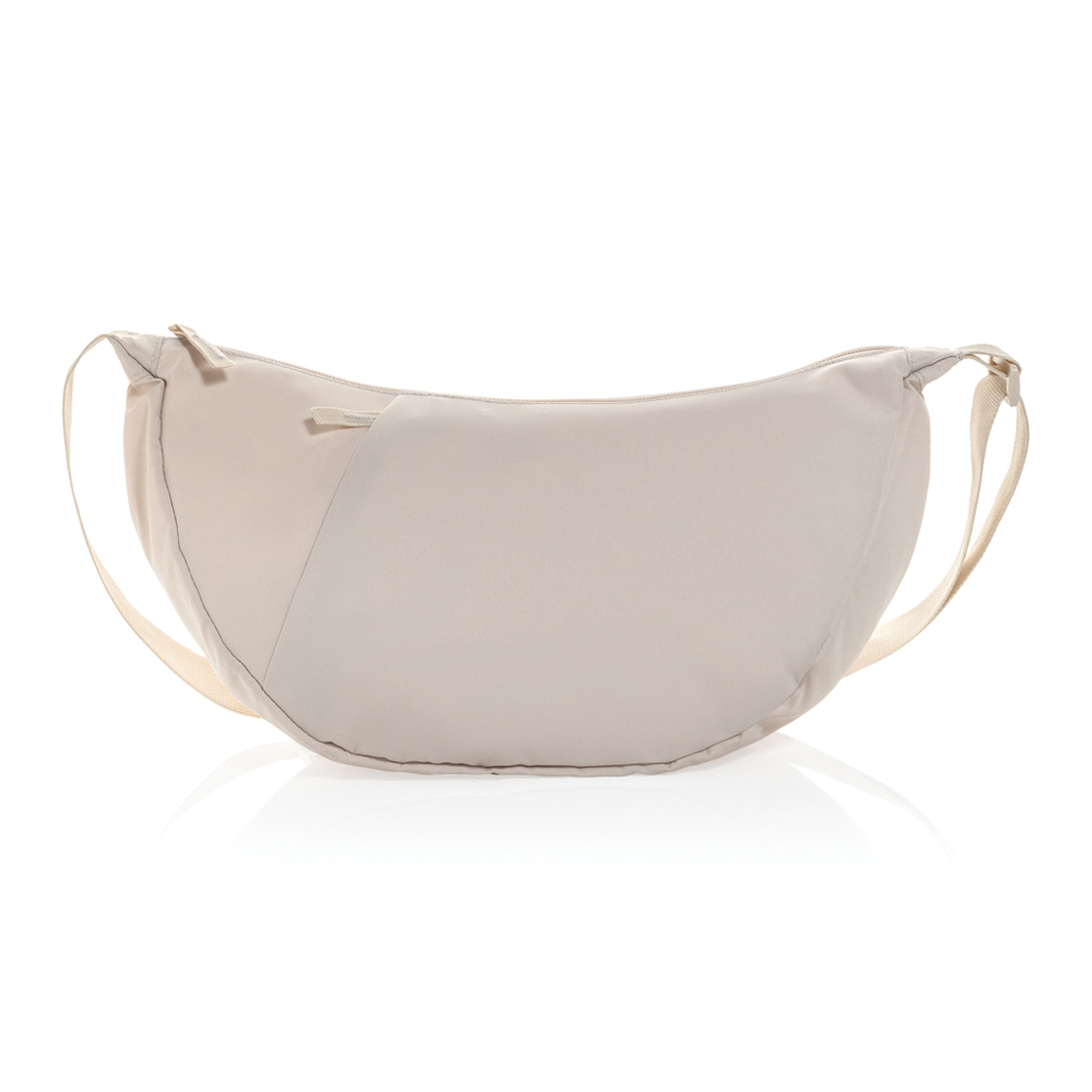 Crescent XL AWARE™ RPET halve maan sling bag - beige (± PMS Warm Grey 1)