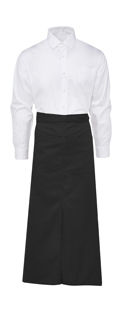 BERLIN Long Bistro Apron with Vent and Pocket - Black