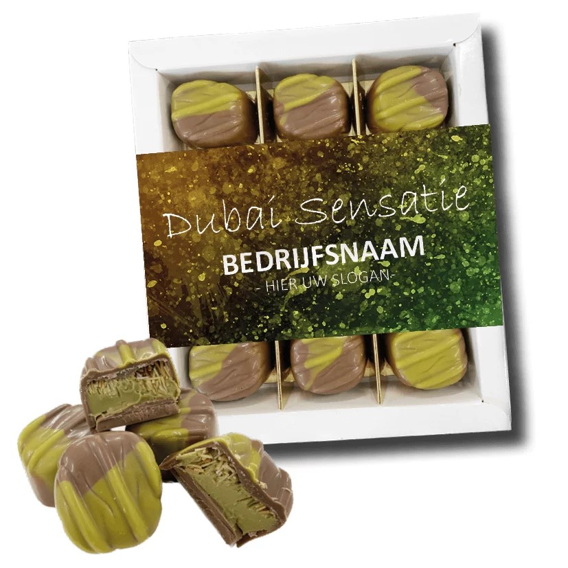 9 DUBAI bonbons in geschenkdoos - inclusief banderol