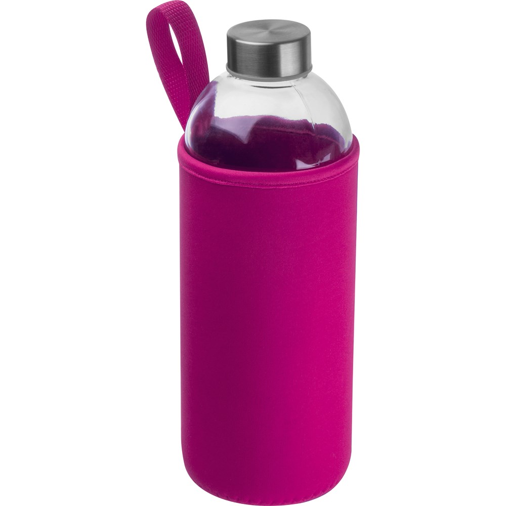 1000 ml glass bottle with neoprene sleeve JESSICA - Purple