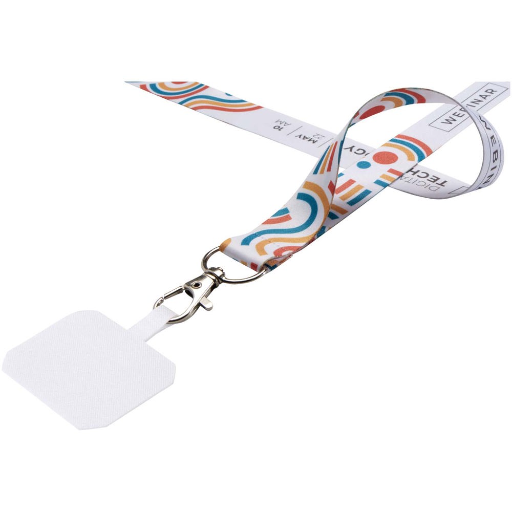 Addie sublimatie RPET-lanyard met telefoonhouder en veiligheidssluiting