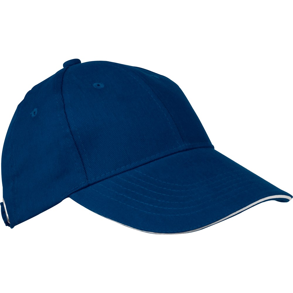 6-panel sandwich katoenen baseballcap - donkerblauw
