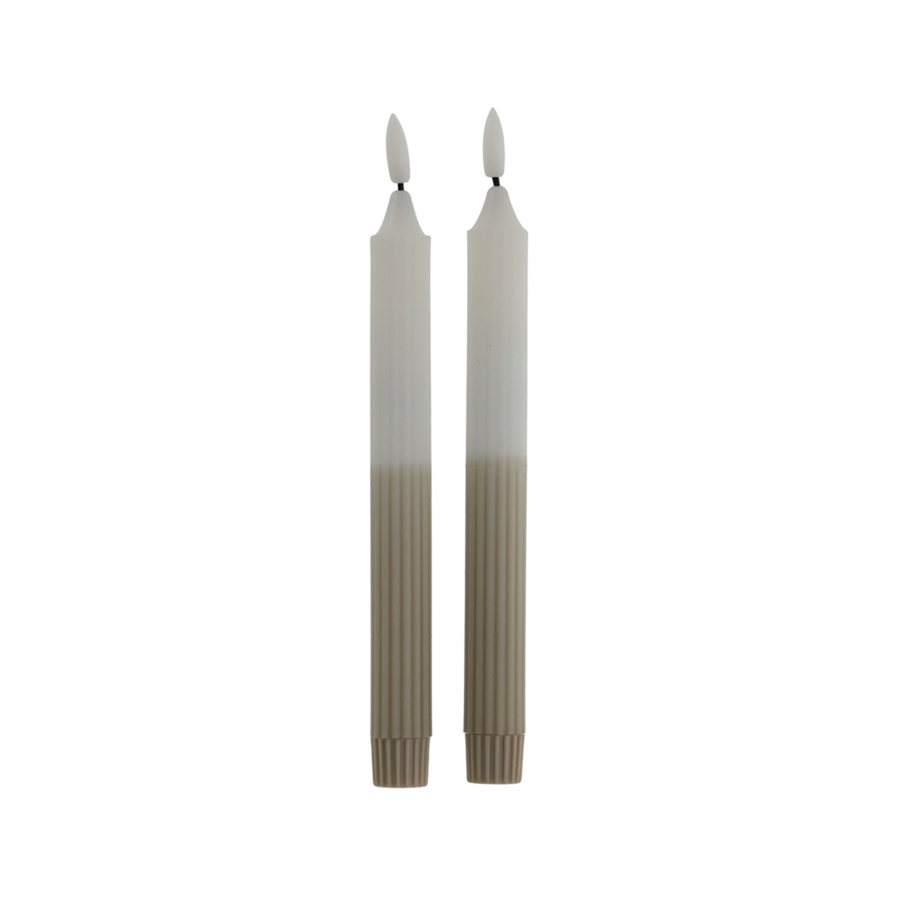 JENS Living LED Dinerkaars Ribbel Wit/Taupe /2