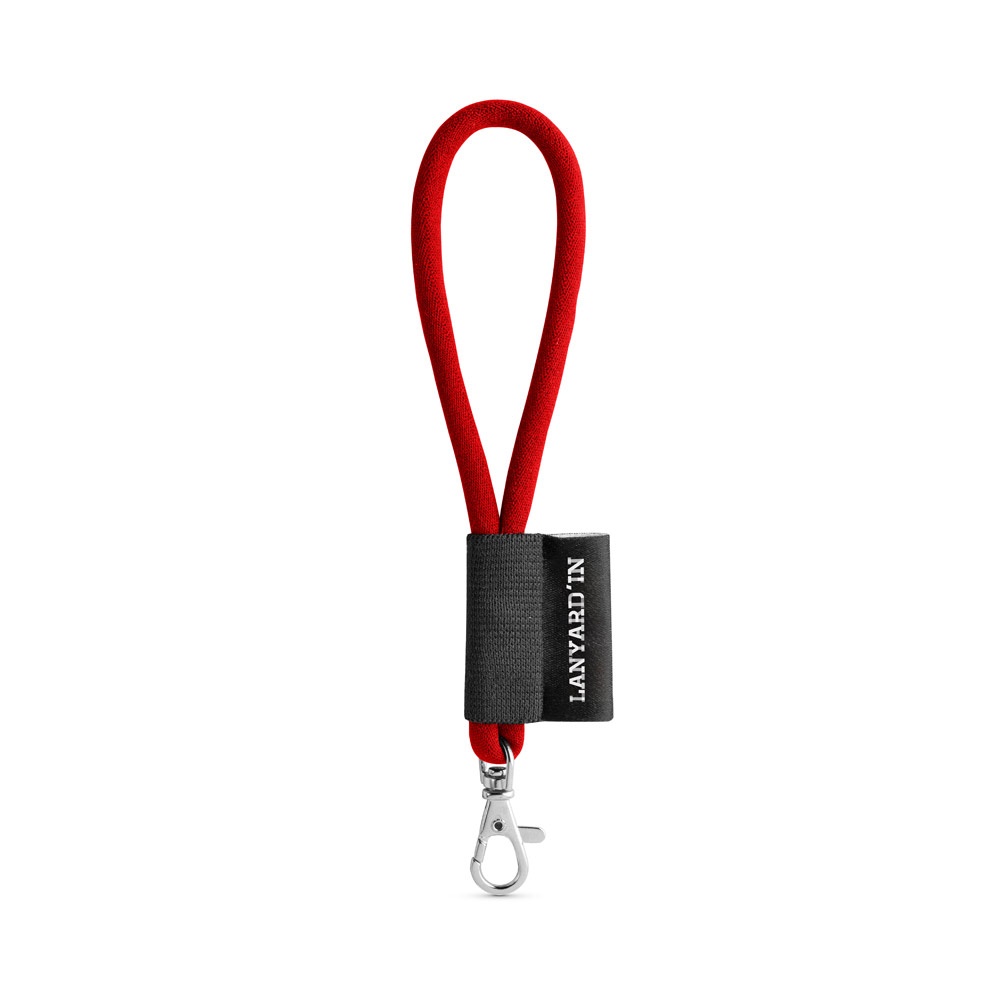 75090. SET Lanyard TUBE Short (Ø 7 mm) with Hook Trigger Snap 9 mm - 302 - Red