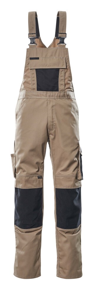 Amerikaanse overall met kniezakken - lichtkhaki/zwart