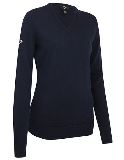 Callaway - Ladies V-Neck Merino Sweater - Dark Navy