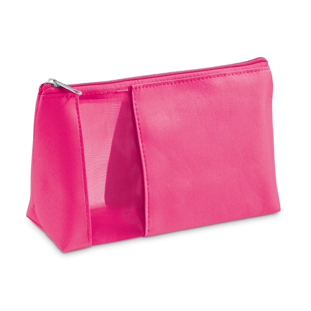 ANNIE. Microfibre and mesh cosmetic bag - Pink