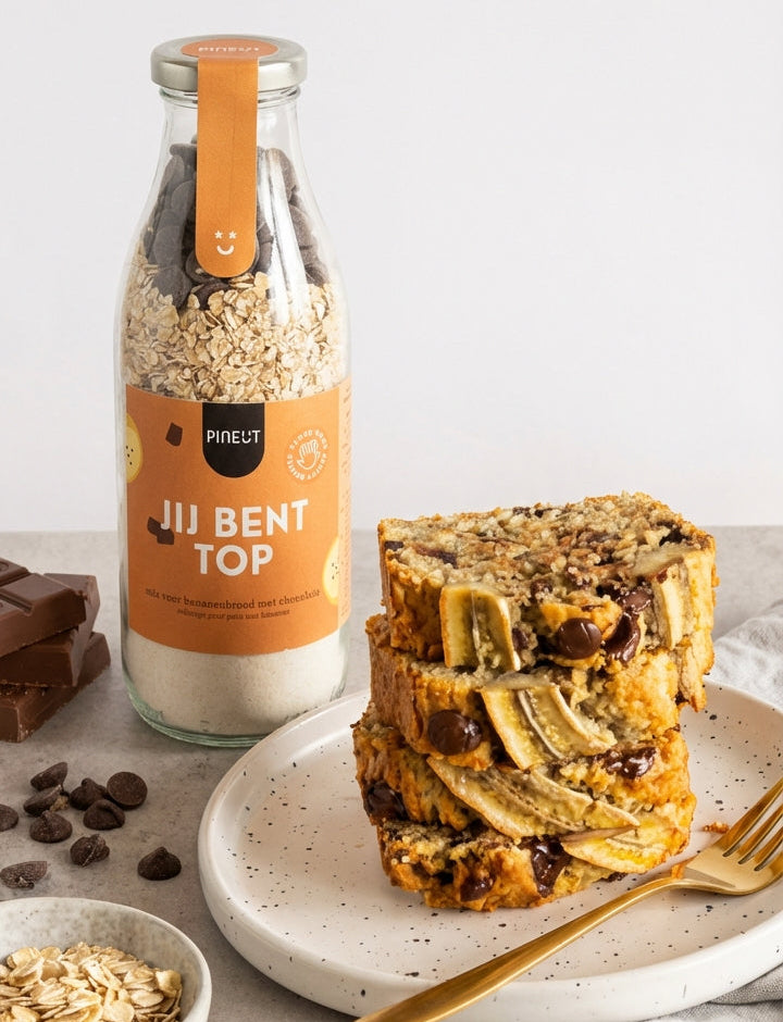 Bananenbrood Chocolade | Jij bent top | Cadeaufles | DIY-recept tegen voedselverspilling