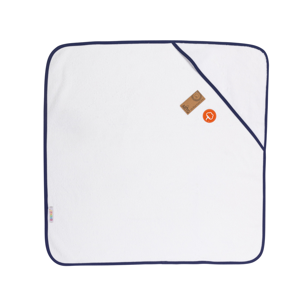 Babiezz® SUBLI Babyhanddoek White\French Navy