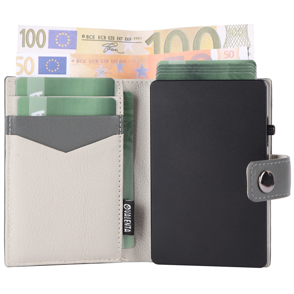 Card Wallet Leather MagSafe Luxe Grey