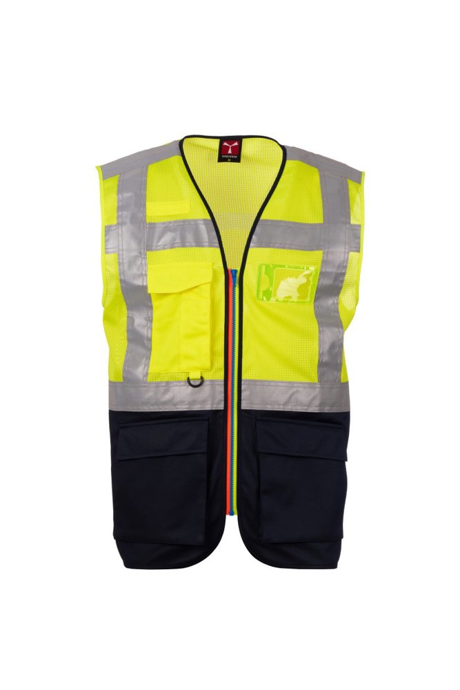 EXTROVERT MESH - fluorescent yellow/navy blue
