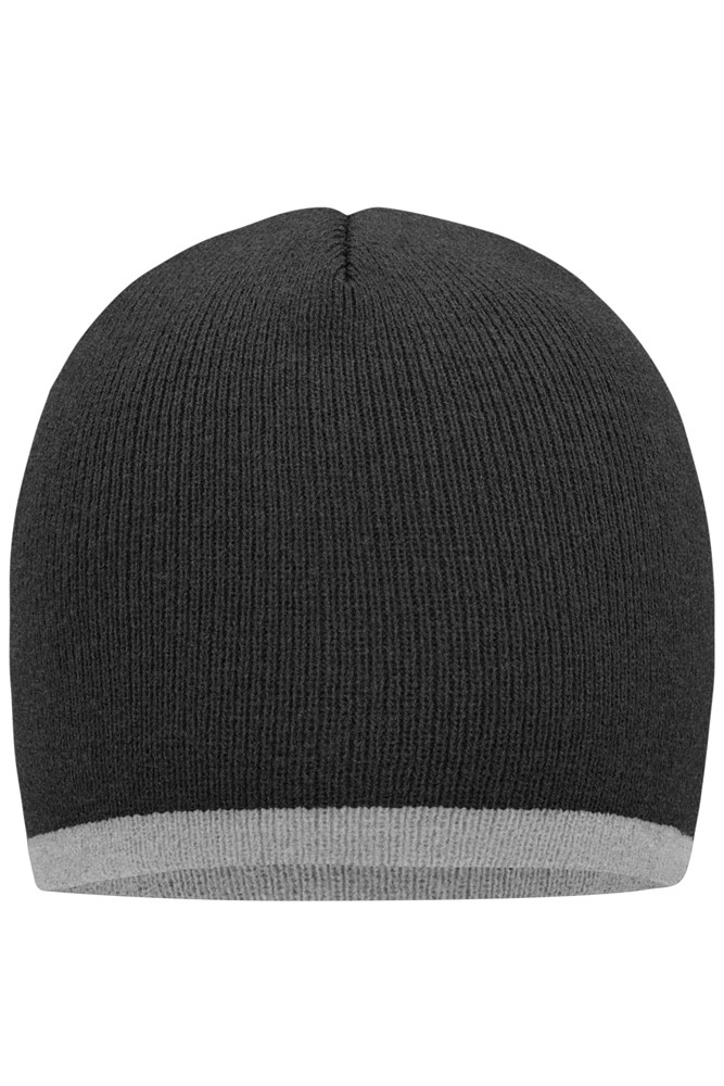 Beanie with Contrasting Border - Grijs-melange/lichtgrijs-melange (ca. Pantone 423U
400C)