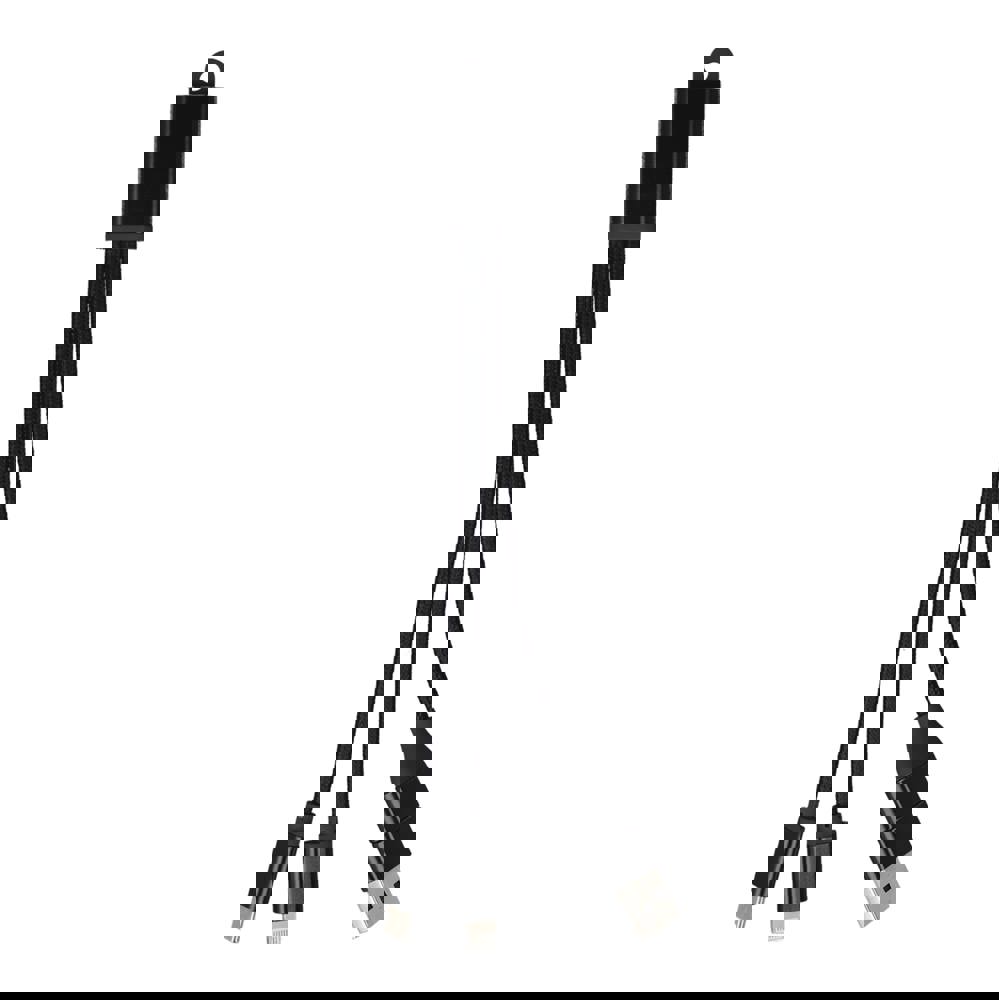 2-in-1 Oplaadkabel USB-A/C naar USB-C &amp; Lightning Aluminium - Zwart