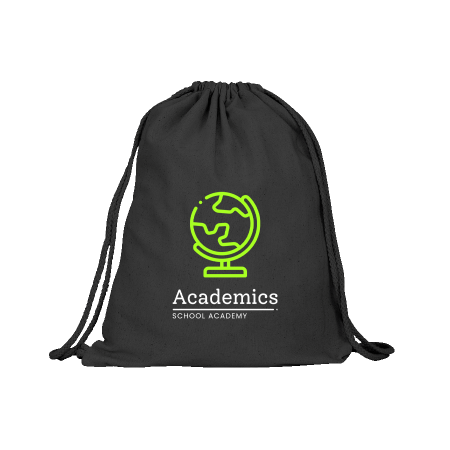 ADARE Katoenen rugzak gekleurd, 140 gr/m² - Zwart