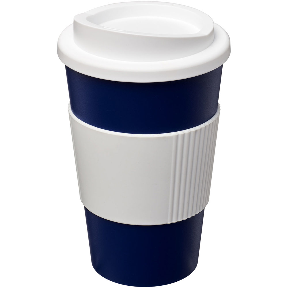 Americano® 350 ml geïsoleerde beker met grip - blauw, wit