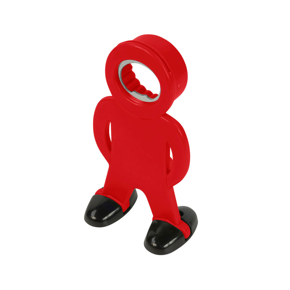 Flesopener MANFRED - met voetjes - Rood