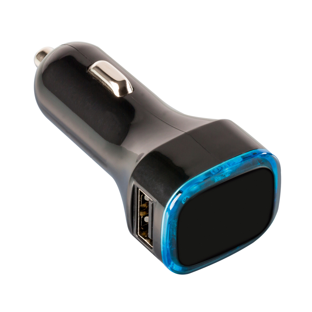 USB car charger COLLECTION 500 - lichtblauw, zwart / lichtblauw