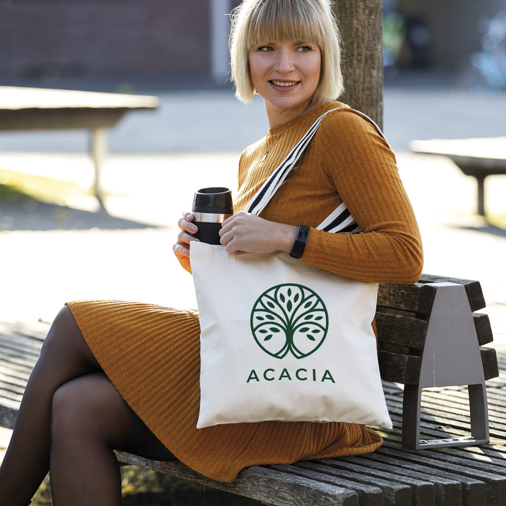 ANTWERPEN – Canvas tas met lange tweekleurige hengsels